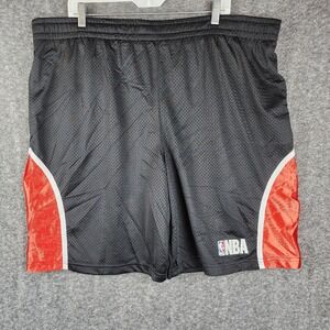 NBA Elevation Basketball Shorts Mens XL Black Vintage Mesh Athletic Red White